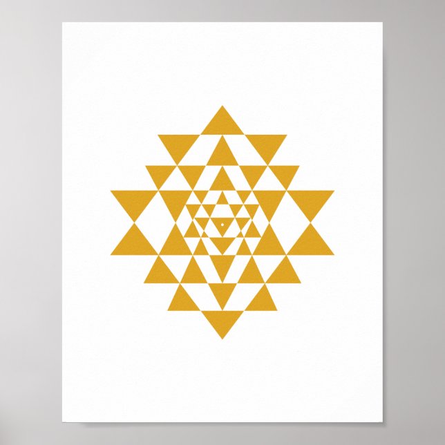 Poster de arte de geometría sagrada de Sri Yantra (Frente)