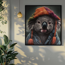 Póster de Arte de Gorro de Parche de Koala de Bean