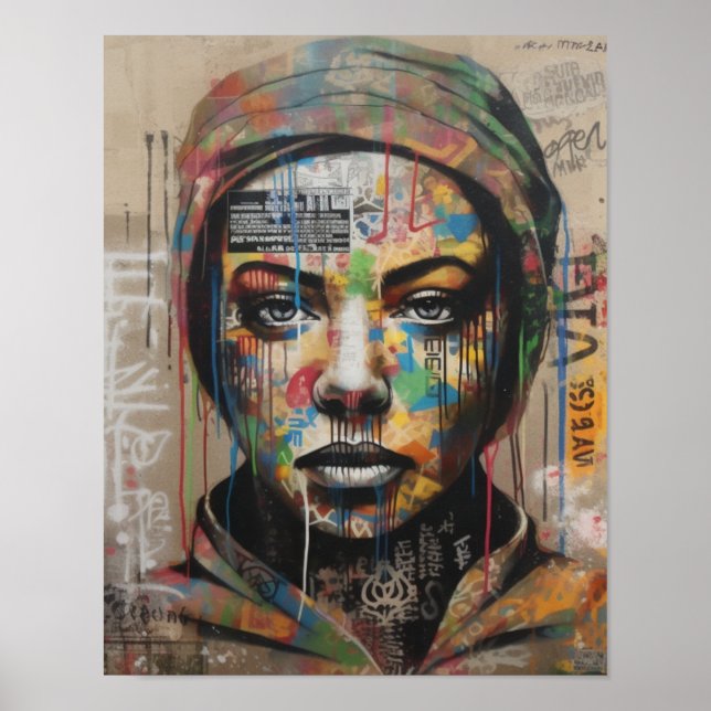 Poster de arte de graffiti femenino inemotiva (Frente)