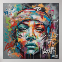 Poster de arte de graffiti profundo e intrigante