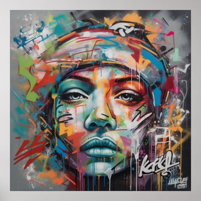 Poster de arte de graffiti profundo e intrigante (Frente)