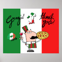 Poster de arte de Grazie Pizza Chef Kiss XOXO