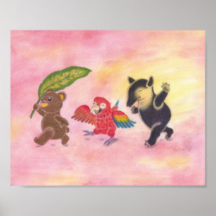 Poster de arte de guardería del oso de peluche Mac