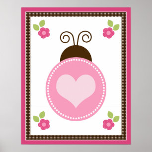 Poster de arte de guardería y flores