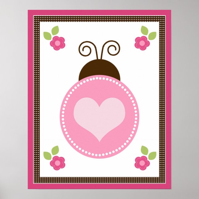 Poster de arte de guardería y flores (Frente)