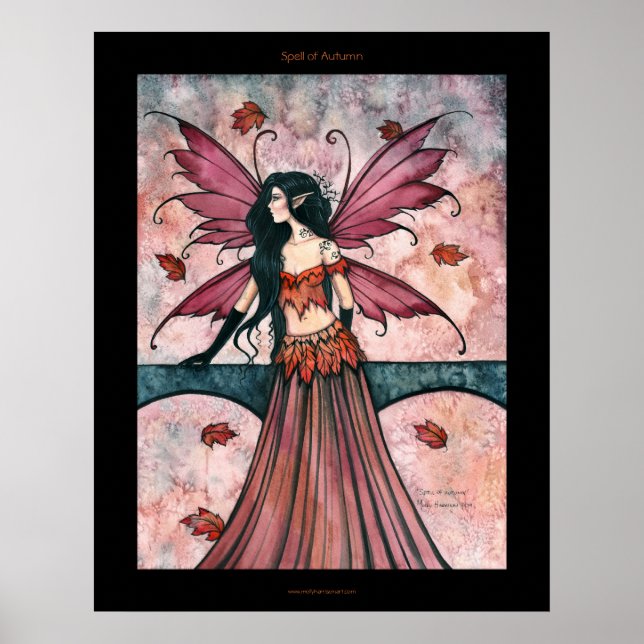 Póster de Arte de Hada de Otoño Gótico (Frente)