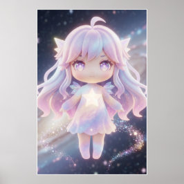 Póster de arte de hada estrella pastel adorable