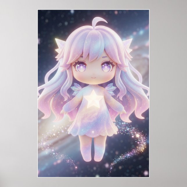 Póster de arte de hada estrella pastel adorable (Frente)