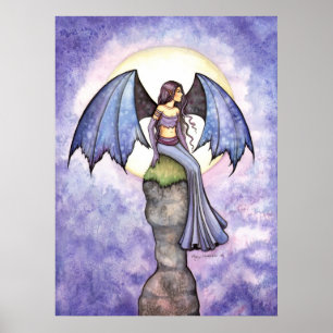 Póster de Arte de Hada Gótica de Color Bígaro
