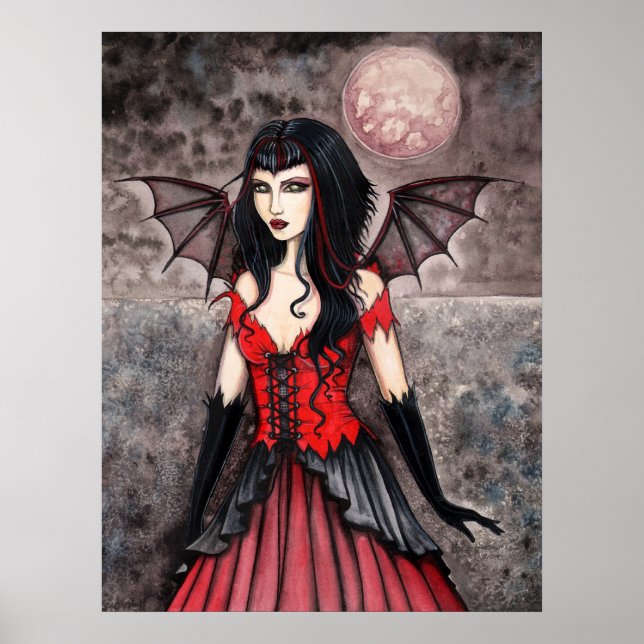 Póster de arte de hada gótica vampiro (Frente)