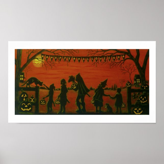 Poster de arte de Halloween "Happy Halloween" (Frente)