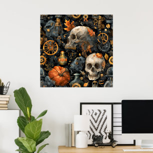 Póster de arte de Halloween Steampunk