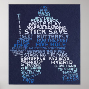 Poster de arte de hockey Goalie Text