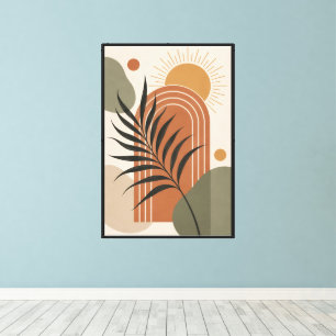 Póster de Arte de Hoja de Palma Boho Moderna