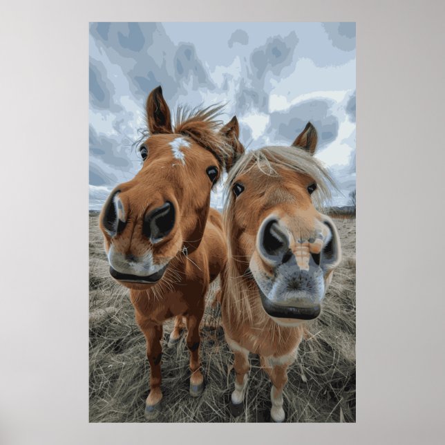 Poster de arte de Horse Lover Selfie (Frente)