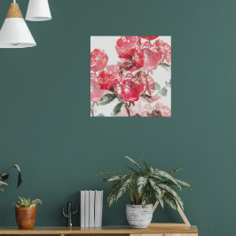 Poster de arte de ilusión en flor Rosa