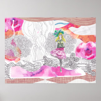 Poster de arte de ilustracion de moda