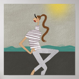 Póster de arte de ilustración de moda chic griega