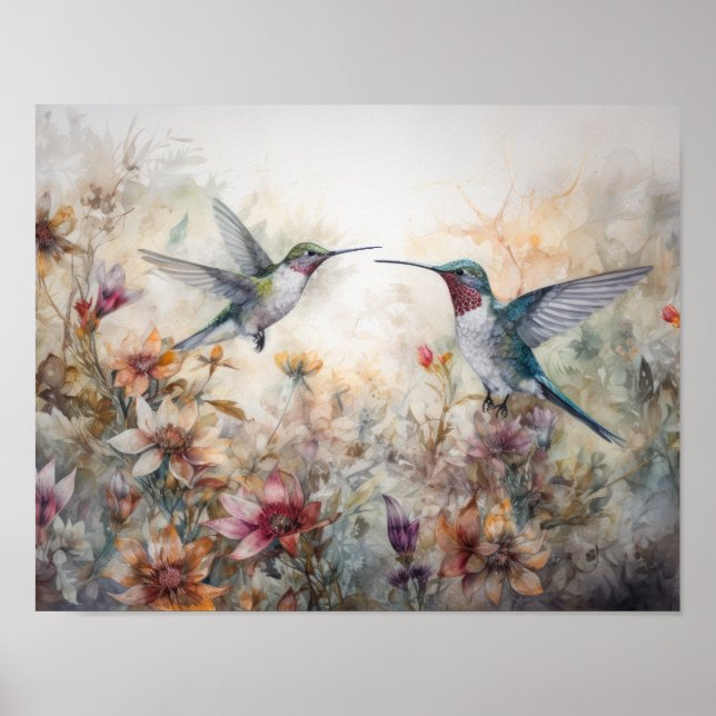 Póster de Arte de Impresión de Colibrí (Frente)