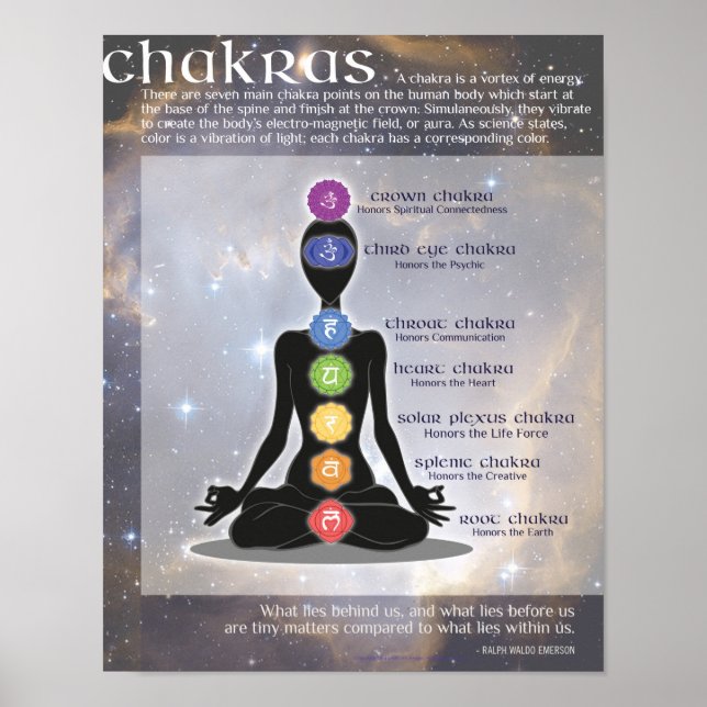 POSTER de Arte de Información de CHAKRAS | Meditac (Frente)