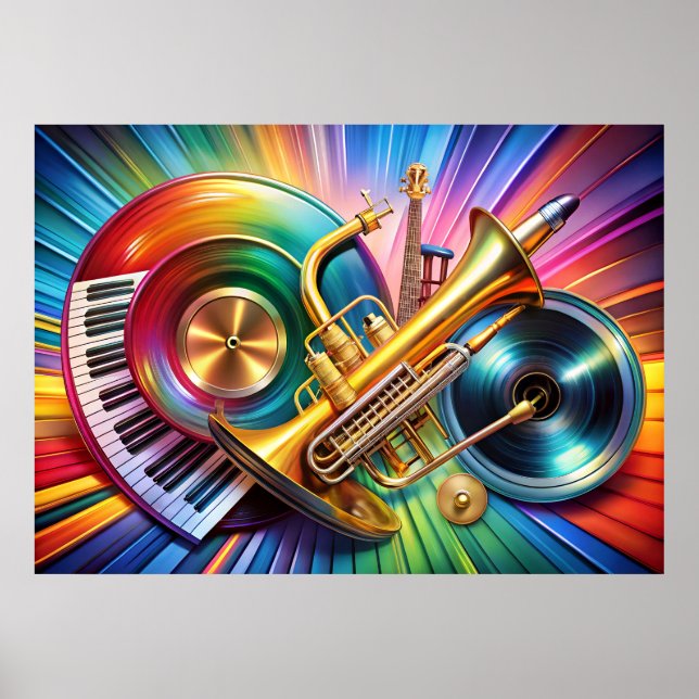 Poster de arte de instrumentos musicales (Frente)