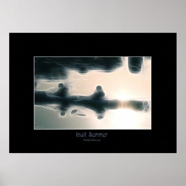 POSTER de arte de INUIT SUMMER Eskimo Kayaking (Frente)