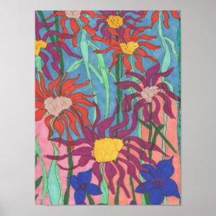 Póster de arte de jardín exuberante