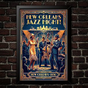 Póster de arte de Jazz Vintage de los años 30