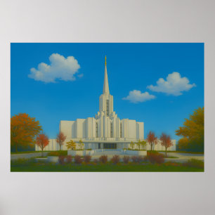Poster de arte de Jordan River Utah Temple Paintin