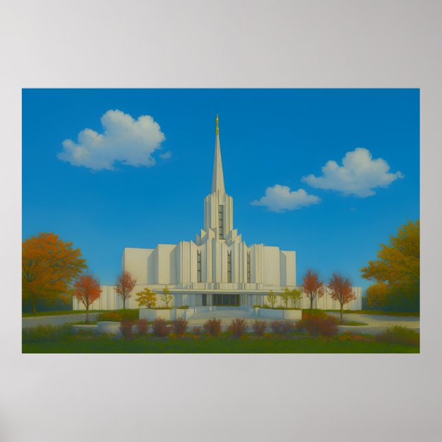 Poster de arte de Jordan River Utah Temple Paintin (Frente)