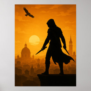 Póster de arte de juego minimalista del asesino