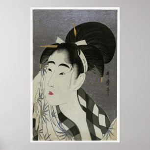 Poster de arte de Kitagawa Utamaro en O Fuku Onna