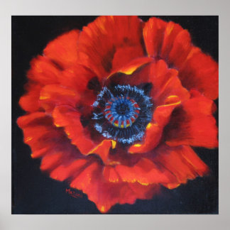 Poster de arte de la amapola roja