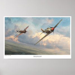 Poster de arte de la aviación "Dogfight"