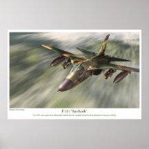 poster de arte de la aviación "F-111 Aardvark"