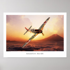 Poster de arte de la aviación "Kawasaki Ki-61"