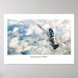 Poster de arte de la aviación "Kawasaki Ki-61 Hien