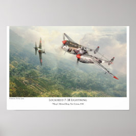 poster de arte de la aviación "Lockheed P-38 Light