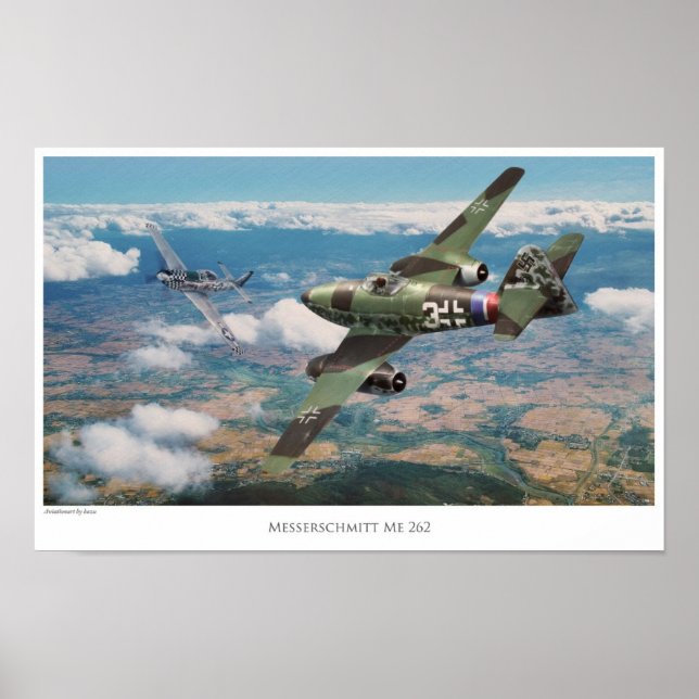 Poster de arte de la aviación "Messerschmitt Me 26 (Frente)