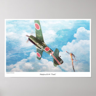 Poster de arte de la aviación " Nakajima Ki-84"Fr