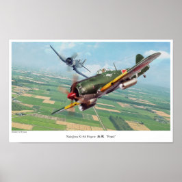 Poster de arte de la aviación "‪ Nakajima Ki-84"Fr