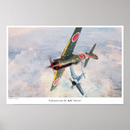Poster de arte de la aviación "‪ Nakajima Ki-84"Fr
