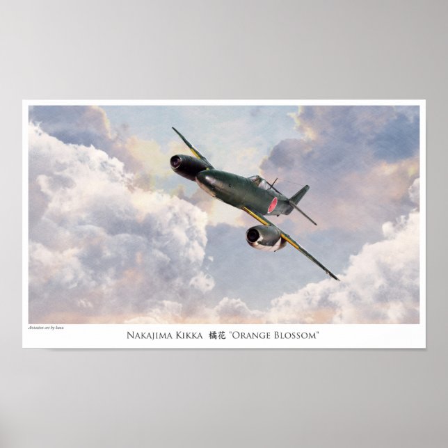Poster de arte de la aviación "Nakajima Kikka" (Frente)