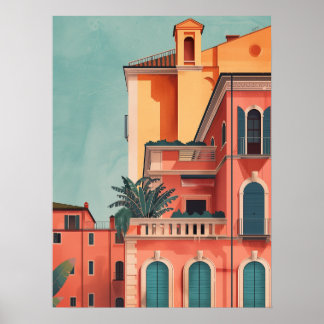 Poster de arte de la Casa de Playa de Milan Italia