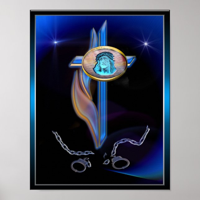 Poster de arte de la cruz azul (Frente)