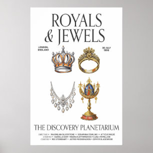 Póster de arte de la exposición de joyas reales es