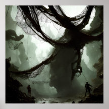 Poster de arte de la fantasía de enrejado de araña