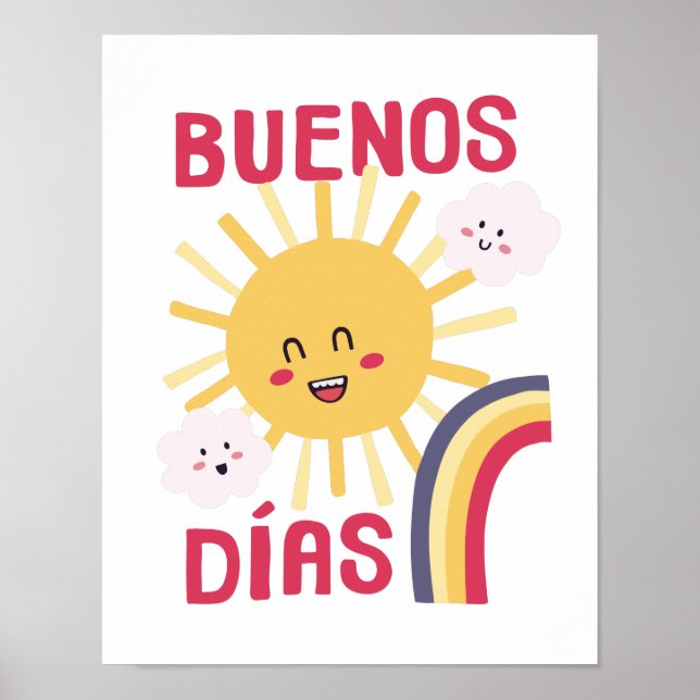 Póster de arte de la guardería del sol feliz en es (Frente)