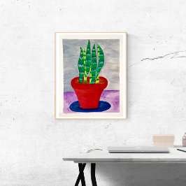 Poster de arte de la juguetona y colorida planta d