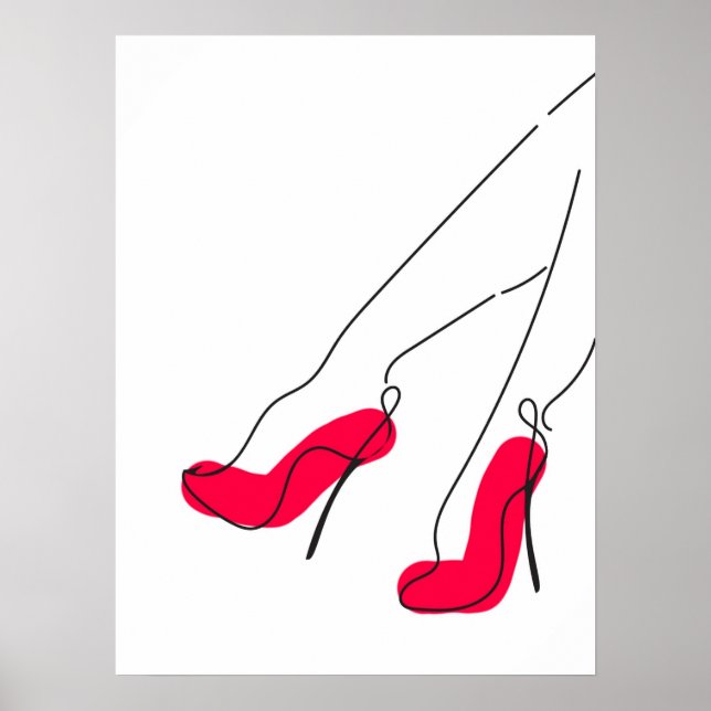 Poster de arte de la línea de calzado de tacones a (Frente)